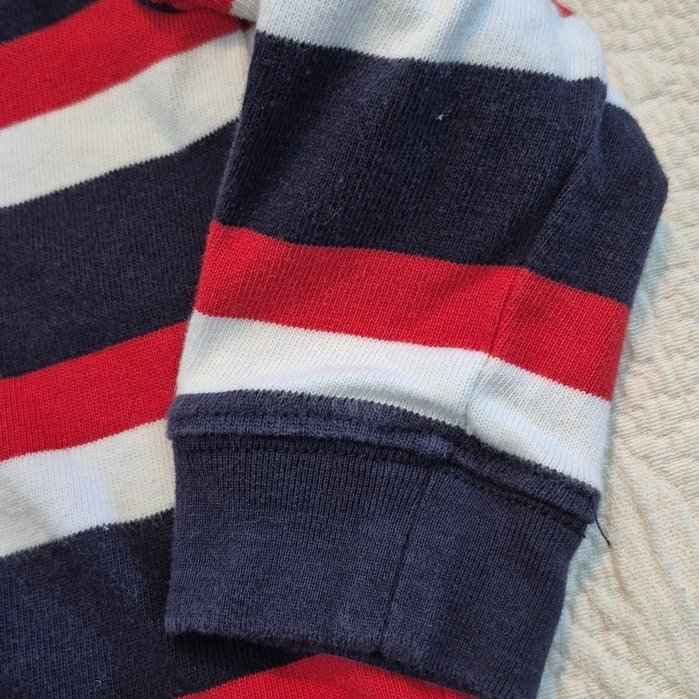 Janie and Jack boys 18 - 24 months blue, red, white long sleeve polo shirt VGUC - Picture 3 of 5